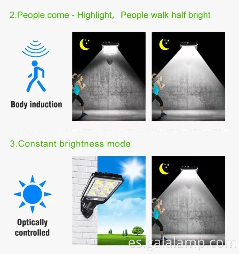 Luces de pared elegantes con energía solar para jardín y patio